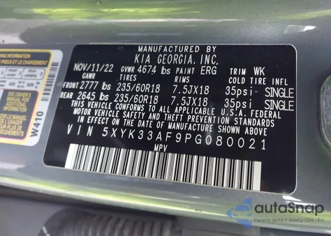 2023 Kia Sportage Ex from USA, damaged, VIN 5XYK33AF9PG080021